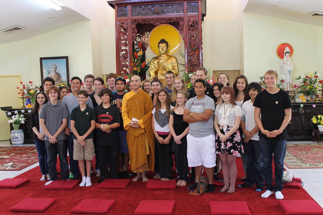 Washburn Academy Photo - Social studies classes include visits to places related to the subjects they are studying, such as this Buddhist monastery.