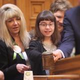 Brookwood Christian Language School Photo #2 - One of our students at the State Senate meeting declaring 2/28 chromosome x & y variation day.