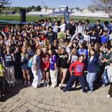 Mullen High School Photo - Class of 2024 shows off their future college gear during Lasallian Heritage Week.