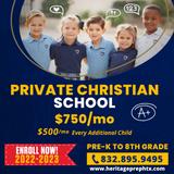 Heritage Preparatory School Photo #1 - Private School in Champions area. We are disrupting the Education Industry by bringing the First School with Jesus Christ Values as a Core and an Unstoppable desire to bring innovation, technology and best education to all our students. Book A Tour right now : https://heritageprephtx.com/ Or call at (832) 895-9495
