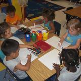 North Elston KinderCare Photo - The children are creating their own masterpieces in our Discovery Preschool classroom.