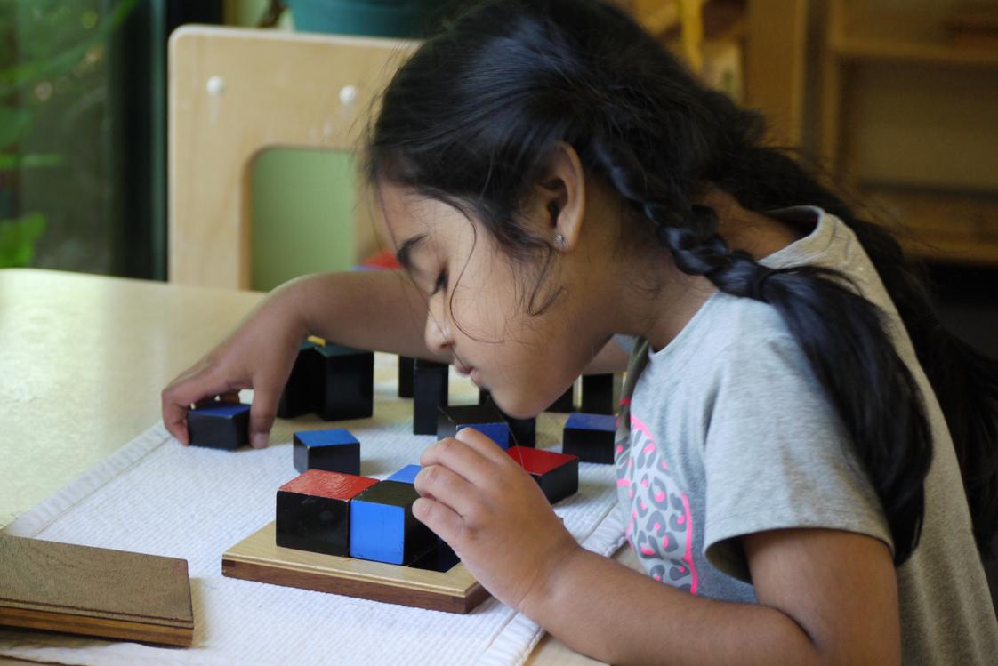 Brickton Montessori School Photo - Hands. On.When you can touch it, even complicated ideas becomes manageable. Montessori materials stimulate all our senses. With multiple ways of connecting to a single concept, every child can find a path to successful learning.