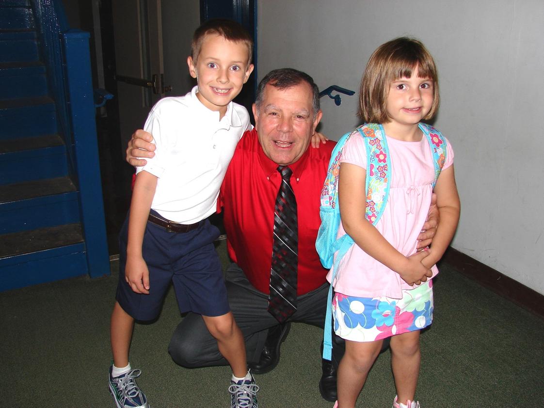 Immaculate Conception Photo #1 - Mr. Kish welcomes students on the first day.
