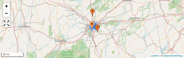 Related schools map