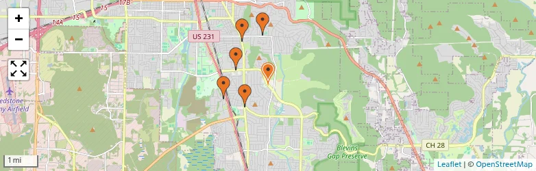Related schools map