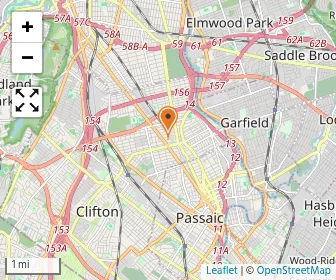 Map of Passaic County Elks Cp Center