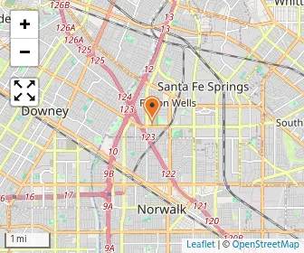 Map of Santa Fe Springs Christian