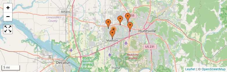 Related schools map
