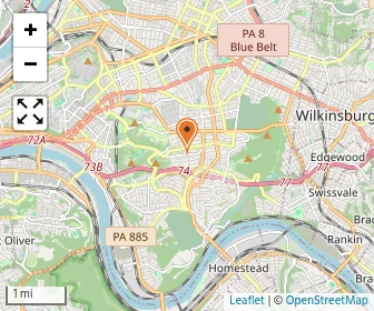 Map of Yeshiva Schools Of Pittsburgh
