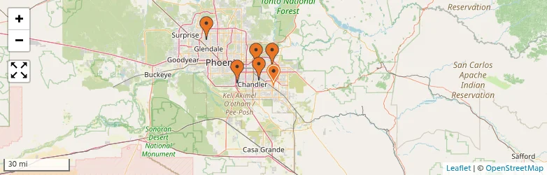 Related schools map