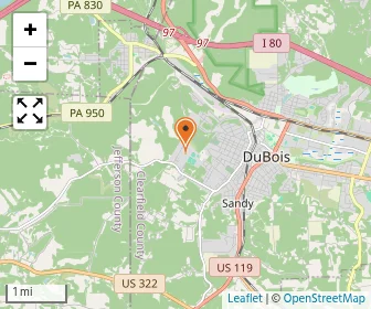 Map of Dubois Area Catholic Continuation School