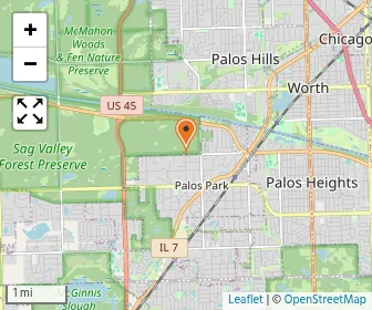 Map of Southwest Suburban Montessori