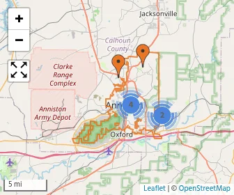 Area schools map