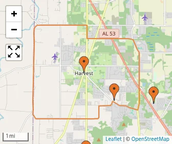 Area schools map