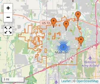 Area schools map