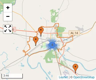 Area schools map