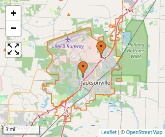 Area schools map