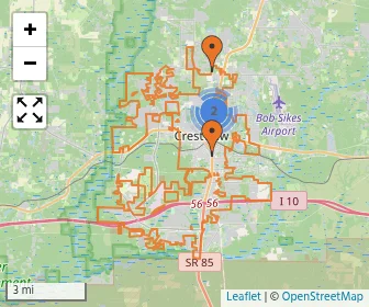 Area schools map