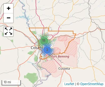Area schools map