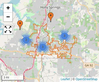Area schools map