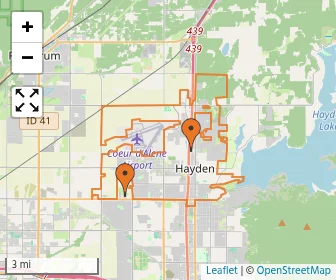 Area schools map