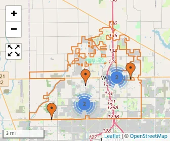 Area schools map