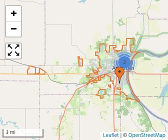 Area schools map