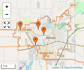 Area schools map