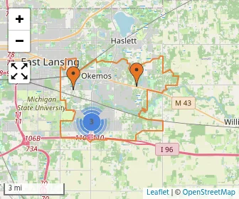 Area schools map