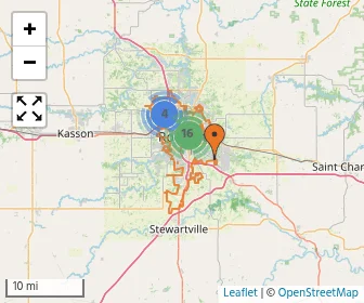 Area schools map