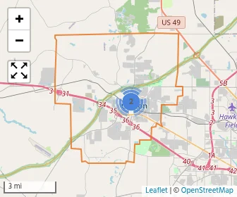 Area schools map