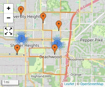 Area schools map