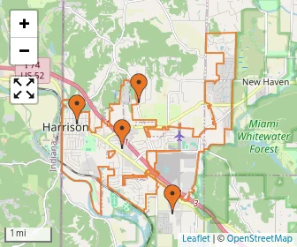 Area schools map