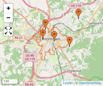 Area schools map