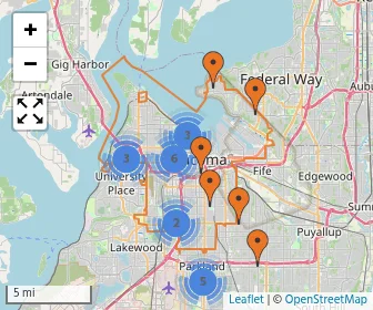 Area schools map
