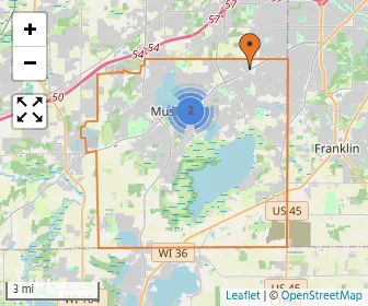 Area schools map